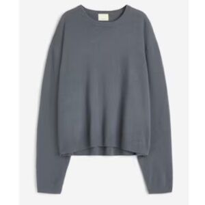 H&M Premium Selection Oatmeal Beige fine-knit cashmere Sweater Women Large